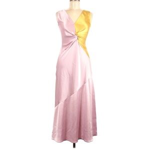 NWT Pinko Minestra Two Tone Pink and Gold Asymmetrical Dress size 6